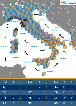 Previsioni  Meteo Venerdi 31 Gennaio