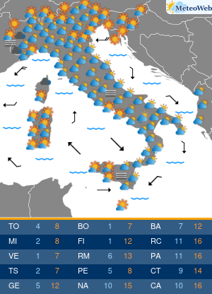 Previsioni Meteo Martedi 18 Febbraio