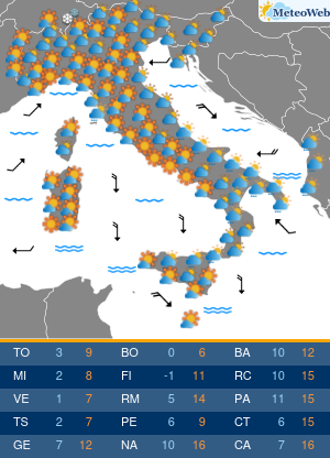 Previsioni Meteo Domenica 16 Febbraio