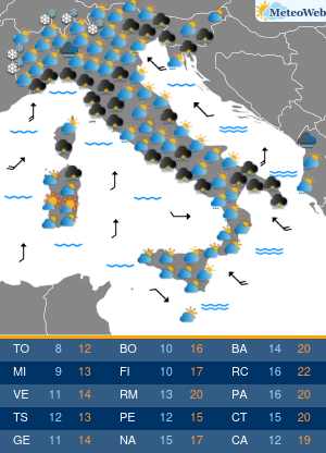 Previsioni Meteo Martedi 11 Marzo