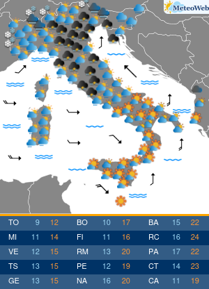 Previsioni Meteo Sabato 15 Marzo