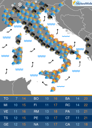 Previsioni Meteo Giovedi 13 Marzo