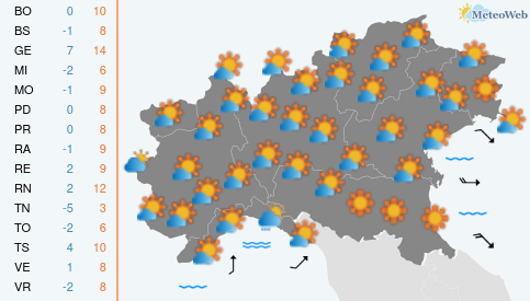 Previsioni Meteo Sabato 23 Novembre