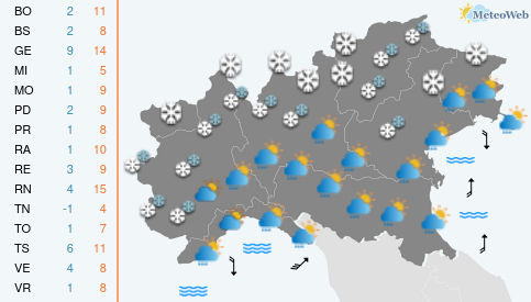 Previsioni Meteo Giovedi 21 Novembre