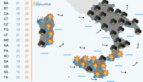 Previsioni Meteo Martedi 24 Settembre