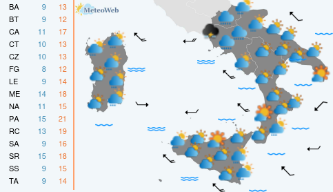 Previsioni  Meteo Venerdi 13 Dicembre