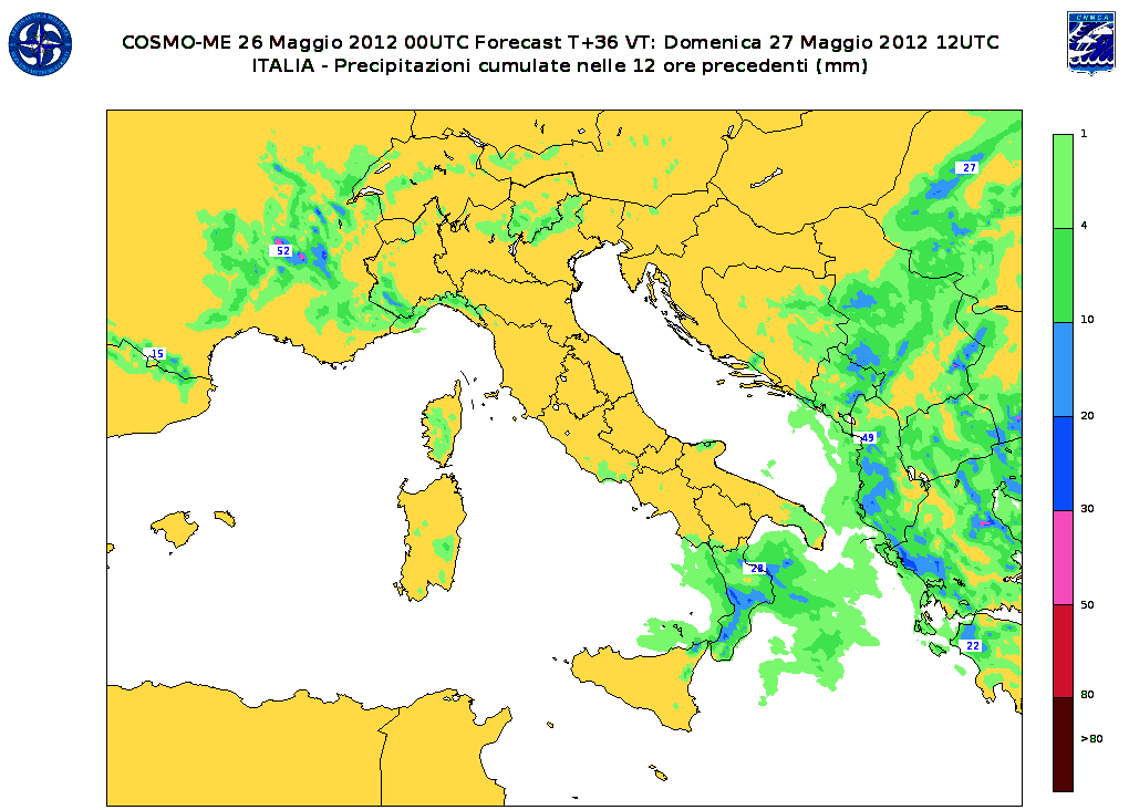 Le Previsioni Meteo E Le Mappe Dell'aeronautica Militare Per Oggi E ...