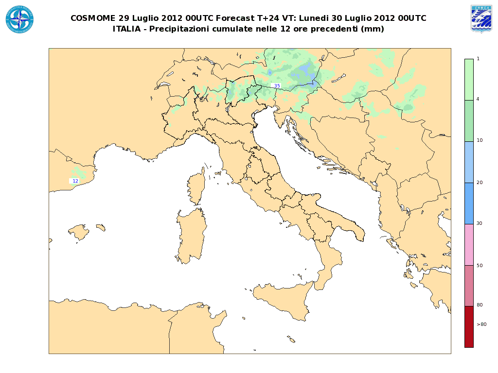 Le previsioni meteo dell aeronautica militare per oggi e domani