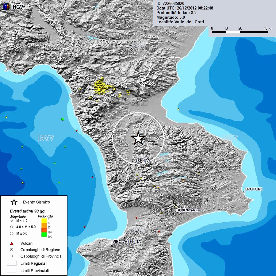 Scossa Di Terremoto Di Magnitudo 3.0 In Provincia Di Cosenza: Epicentro ...