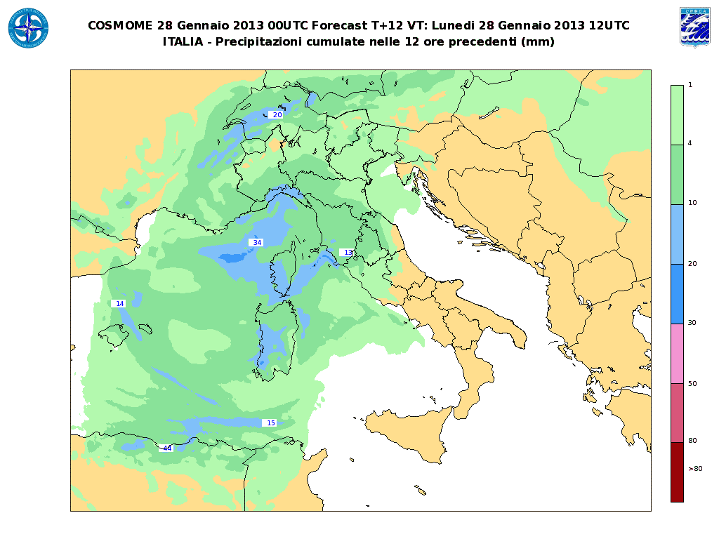 Le previsioni meteo e le mappe dell aeronautica militare per oggi