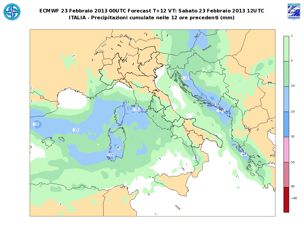 Le previsioni meteo e le mappe dell aeronautica militare per oggi