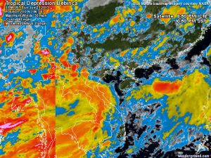 La tropical depression che punta il Vietnam settentrionale