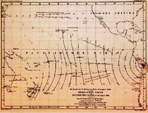 Il geologo tedesco Von Hochstetter valutò la propagazione dello tsunami attraverso il Pacifico basandosi sulle testimonianze dell’epoca. Si tratta praticamente del primo serio studio sullo sviluppo di uno tsunami transoceanico, un lavoro pionieristico ma che ancora oggi riveste una notevole importanza storica e scientifica