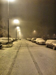 La nevicata "chimica" di stanotte nel milanese (foto di Marcolino Giordani)