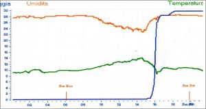 Figura 7 : meteogramma (in blu la pioggia)