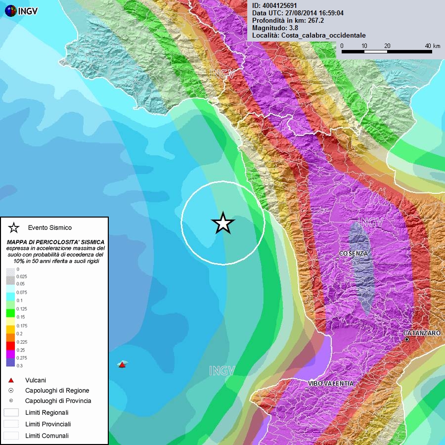 Scossa Di Terremoto Nel Basso Tirreno In Calabria: Magnitudo 3.8 [MAPPE]