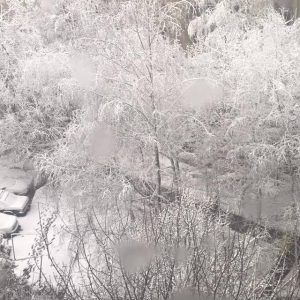 Gli effetti della bufera di neve che ieri si è abbattuta sulla città ucraina di Rivne (credit Severe Weather RU)