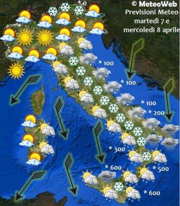 previsioni meteo 7 e 8 aprile