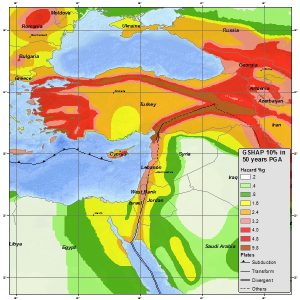 Rischio sismico delle coste bagnate dal Mediterraneo orientale