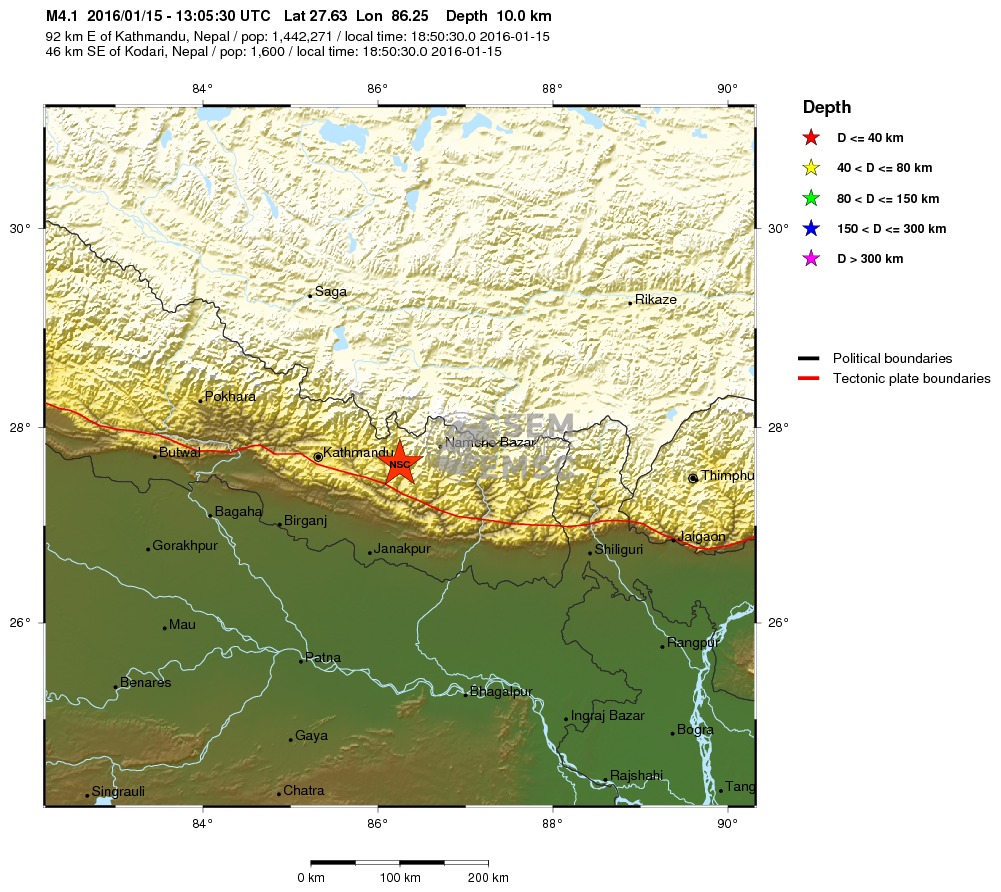 scosse Nepal