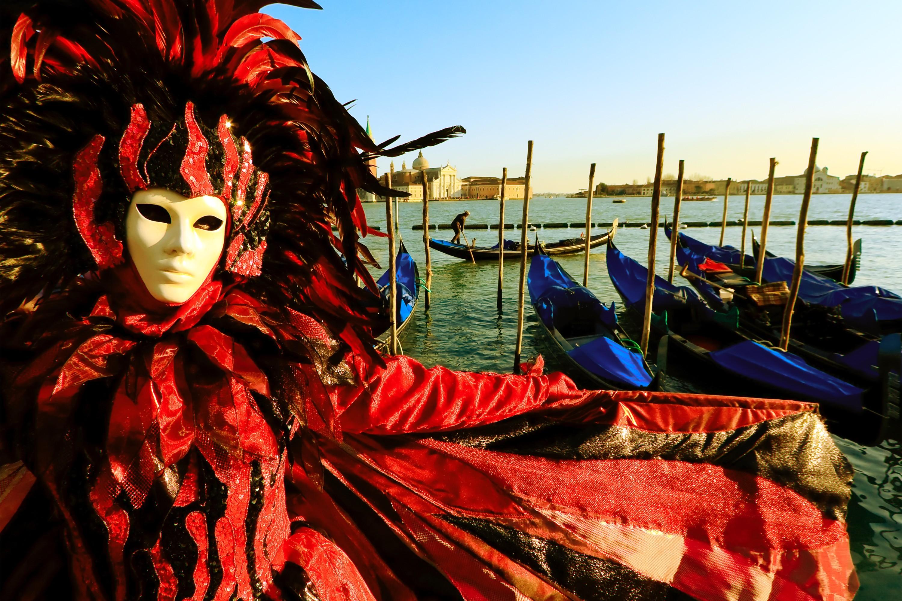 Carnevale Di Venezia, Italia Uomo in Cappello Di Tricorno E