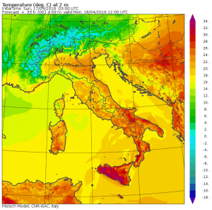 caldo lunedì 18 aprile