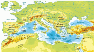 mediterraneo cartina fisica