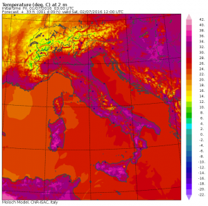 caldo temperature massime sabato 2 luglio