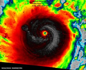 Il super-tifone "Nepartak" visto dal satellite NASA