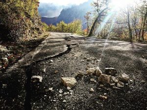 ussita strada faglia terremoto italia marche