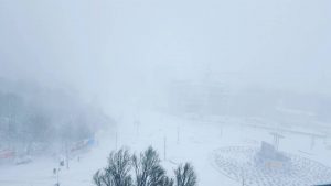 Blizzard sulla città di Ternopil