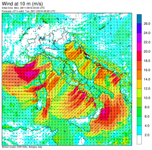 I forti venti nord-orientali attesi sull'Italia nei prossimi giorni