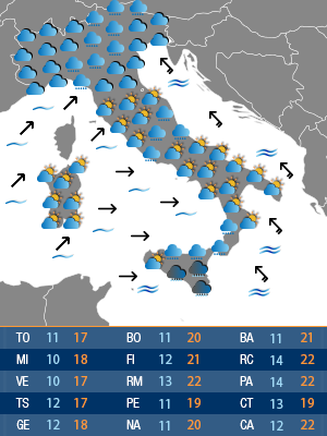 Previsioni meteo dell Aeronautica Militare per la prossima