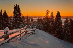 Sunrise-Sunset-Winter-Fence-Nature-Landscape-Snow-HD-Wallpapers-For-Desktop