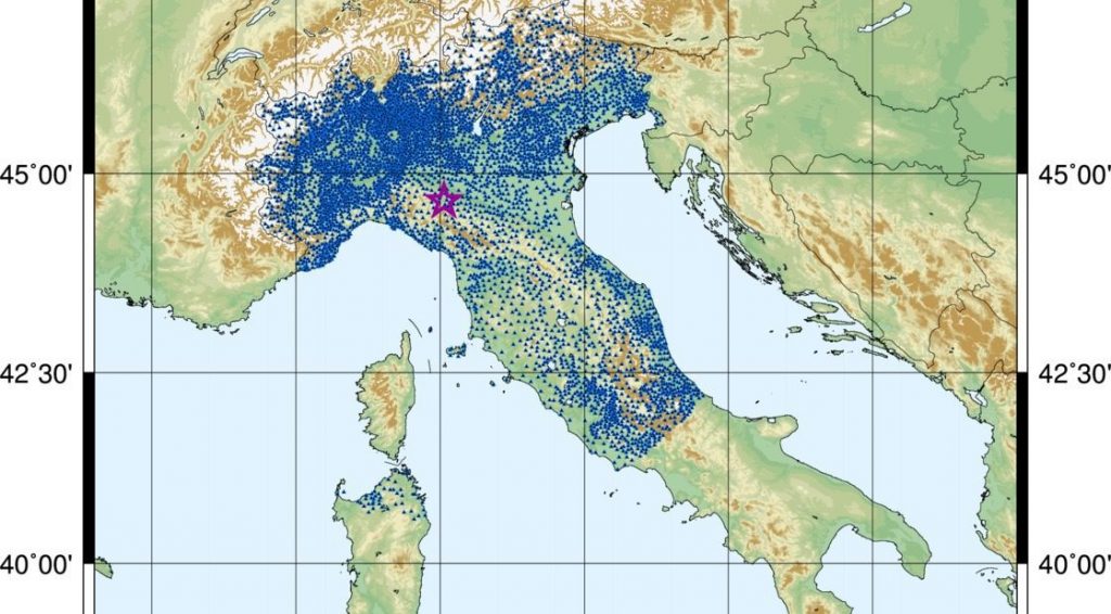 terremoto oggi nord italia