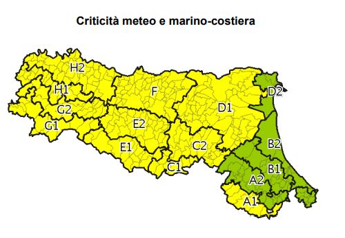 allerta meteo Emilia-Romagna