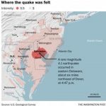 Forte terremoto negli USA, paura da New York a Washington. Gli esperti: “un evento eccezionalmente raro” [MAPPE e DATI]