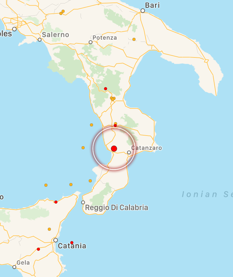 Terremoto Lamezia Terme