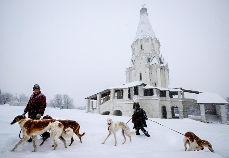 tempesta di neve a Mosca