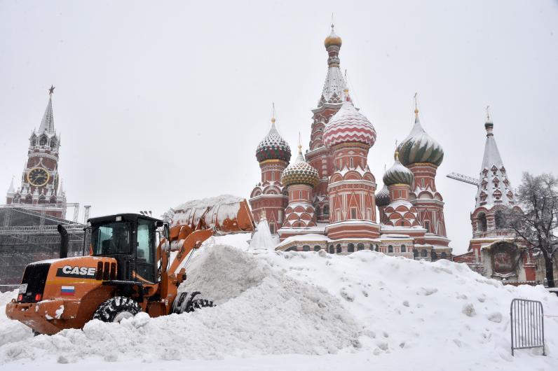 tempesta di neve a Mosca