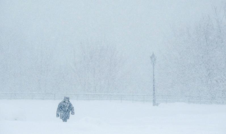 tempesta di neve a Mosca