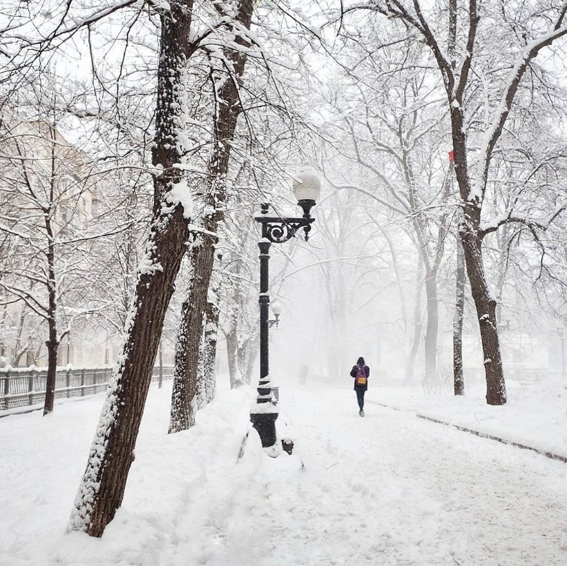 tempesta di neve a Mosca