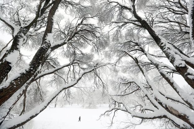 tempesta di neve a Mosca