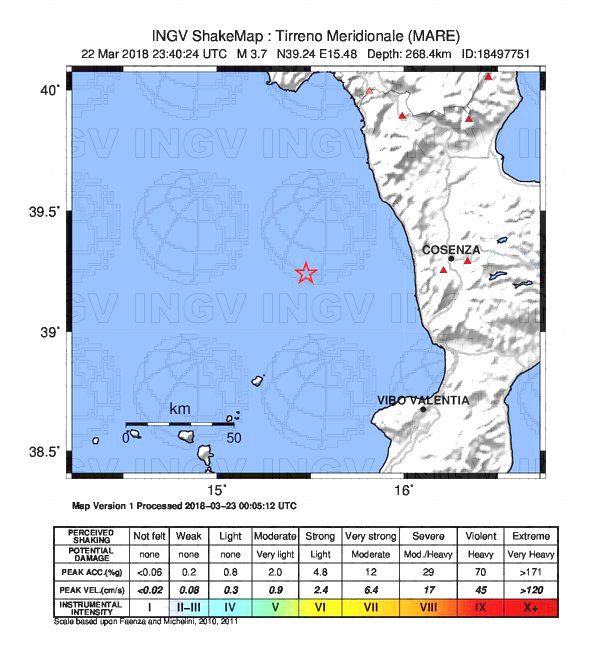 Terremoto Calabria Cosenza