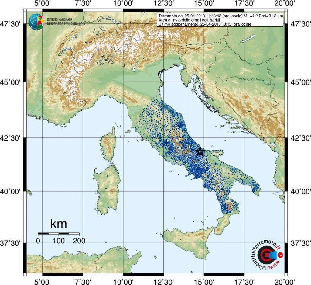 terremoto molise 25 aprile