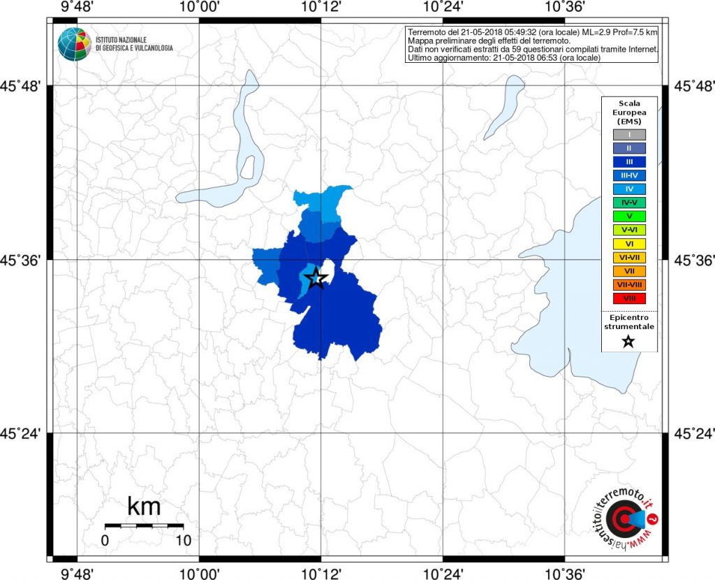 terremoto Cellatica Brescia