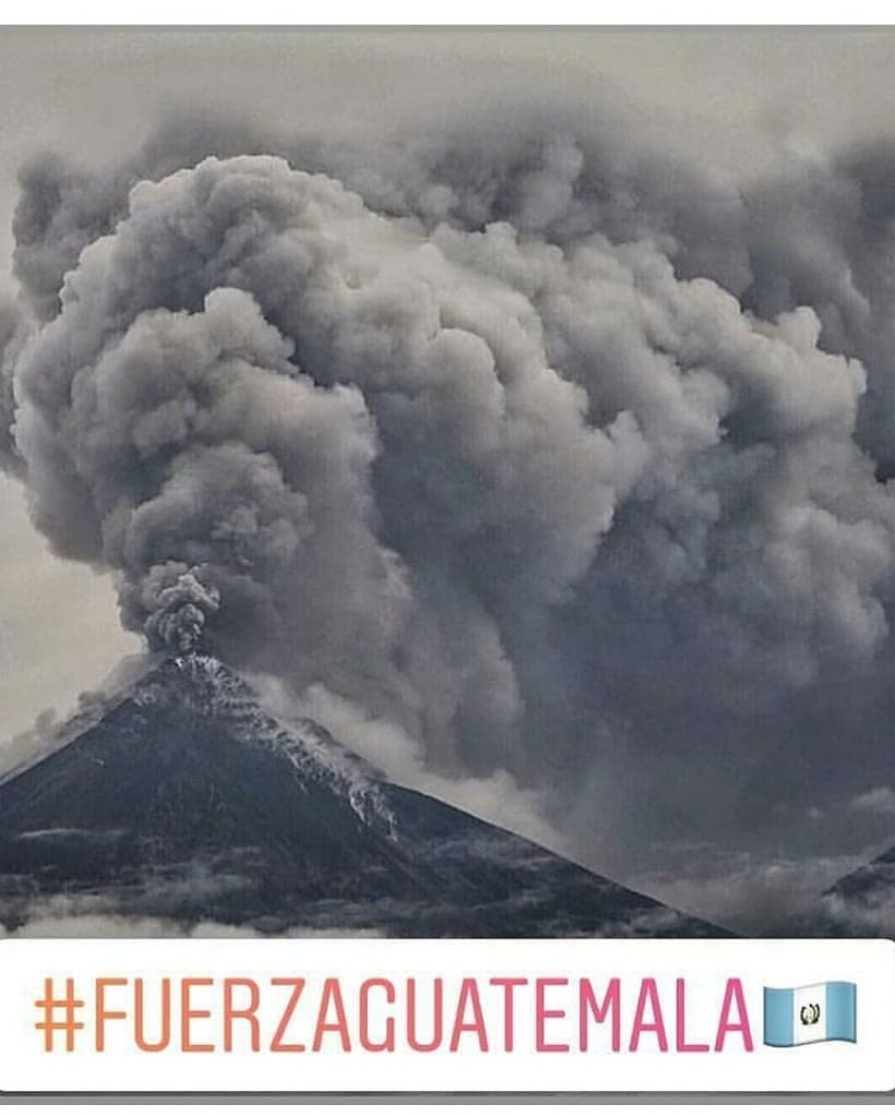 Eruzione volcan de fuego Guatemala