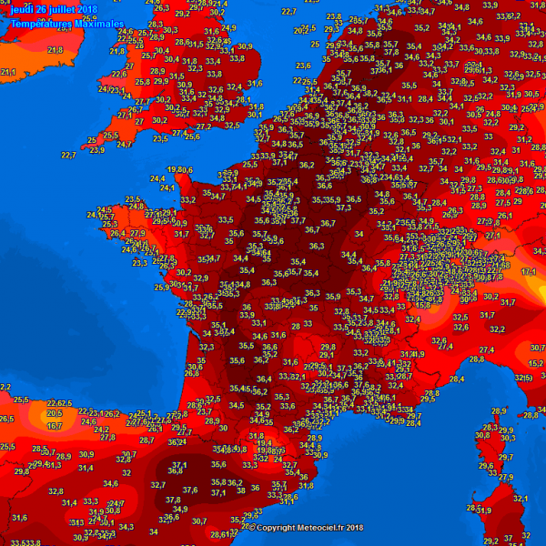 caldo temperature europa 26 luglio 2018