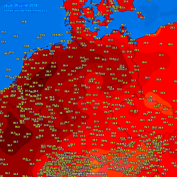 caldo temperature europa 26 luglio 2018