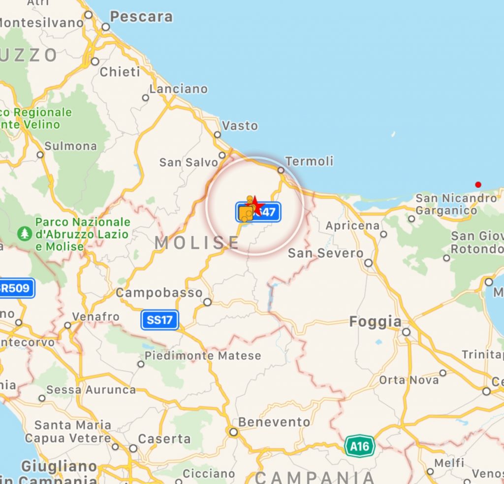 terremoto molise oggi